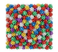 ZGLUZP Lot de 50 mini nœuds métalliques colorés en forme d'étoile de 2,5 cm pour emballage cadeau de Noël, fête et cadeaux de vacances