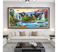 ZGmaxCL 5D Broderie Diamant Grand Format Paysage de Cascade Paysage Accessoires de Décoration Intérieure 120x60 cm
