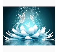 ZGmaxCL 5D Broderie Diamant Painting Lotus Decoration Murale 70x40cm