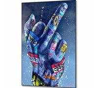 ZGmaxCL 5D Diamond Painting Peinture Diamant Geste du Doigt du Milieu Street Art Tableau Decoration Murale 60x40cm