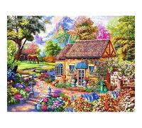ZGmaxCL DIY 5D Broderie Diamant Kit Grand Format Chalet de Jardin Décoration Intérieure 70x40cm