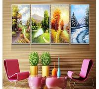 ZGmaxCL DIY 5D Diamond Painting Grand Format Quatre Peintures de Printemps, Été, Automne et Hiver Room Décor Aesthetic 100x40 cm