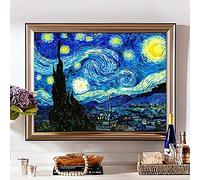 ZGmaxCL DIY 5D Diamond Painting Strass Complet Van Gogh Nuit Étoilée Decoration Murale Salon 75x50cm