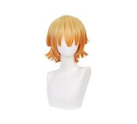 ZGNGLIZ Perruque courte pour cosplay d'anime, cheveux synthétiques orange pour costume d'Halloween, fête avec bonnet de perruque gratuit