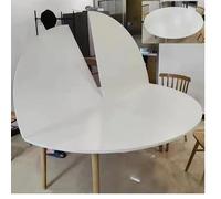 ZGNMK Rallonge de Plateau de Table Ronde Pliable sans Pieds, Plateau de Table Portable à 4 Volets, idéal pour l'intérieur, l'extérieur et la terrasse(White A,150cm/59in)