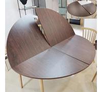 ZGNMK Rallonge de Plateau de Table Ronde Pliable sans Pieds, Plateau de Table Portable à 4 Volets, idéal pour l'intérieur, l'extérieur et la terrasse(Brown C,220cm/86.6in)
