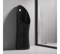 ZGNMK Urinoir en Céramique pour Homme avec Chasse d'eau Automatique, Urinoir de Sol avec Surface Nano-Email Autonettoyante pour Salle de Bain, Hôtel et Commerce(Nero)