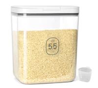ZgoEC Récipient plat de 5,5 l, boîte de rangement empilable avec couvercle, boîte de conservation carrée avec couvercle pour le stockage hermétique des aliments, de la farine, du riz, des céréales,