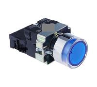 ZGPOSQKZSC 1pc 22mm Momentary XB2-BW3361 Round Push Button Switch with LED Light 1NO 12V Blue ZB2-BE101C