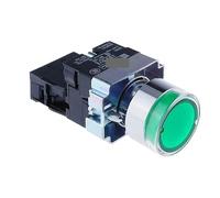 ZGPOSQKZSC 1pc 22mm Momentary XB2-BW3361 Round Push Button Switch with LED Light 1NO 12V Green ZB2-BE101C
