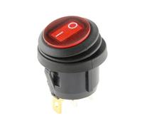 ZGPOSQKZSC 1pc Button with 220V red Light Rocker Switch Opening 25MM Boat-shaped Round 3Pin Silver Point Switches