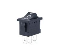 ZGPOSQKZSC 5PCS black Ship Type Switch 15 * 21mm, 3PIN ON/OFF/ON Rocker Switch, 6A/250V, 10A/125V, 15X21
