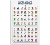 ZGPOSQKZSC Can My Dog Eat This? Food Safety Chart Poster - Veterinary Inspired Design for Dog Owners - Unframed Print for Kitchen Decor, Puppy Shower Gift(Unframed,16x24inch(40x60cm))