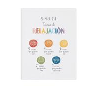 ZGPOSQKZSC CBT Poster Spanish 5-4-3-2-1 Grounding Technique for Anxiety Mindfulness Emotional Regulation Office Wall-Art(Unframed,16x24inch(40x60cm))