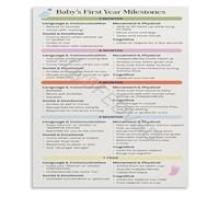 ZGPOSQKZSC Child Development Chart Metal Sign Pediatric Milestones for Babies First Year electronic starter Speech Social Reference 8 X 12 in