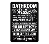 ZGPOSQKZSC Five Second Rule Does Not Apply Here Metal Sign Bathroom Humor Wall-Art for Bath Powder Room Funny Tin Plaque 8 X 12 inch
