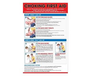 ZGPOSQKZSC Food Choking Hazard First Aid Poster Heimlich Maneuver and Back Blows Chart for Commercial Kitchen Workplace Training(Unframed,16x24inch(40x60cm))