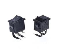 ZGPOSQKZSC Interrupteur de type navire 2 pièces 21 x 15 mm 4 broches 0-1 marche/arrêt avec tube rétractable coudé RS601D noir