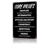 ZGPOSQKZSC Metal Sign Core Values School Tin Panel For Laundry Room Balcony Wall 8 X 12 inch
