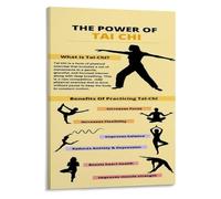 ZGPOSQKZSC Mindful Movements: A Tai Chi Inspired Art Print - Symbolic Wall Decor for Creating Peace in Your Home Office, Bedroom, or Reading Nook(Framed,16x24inch(40x60cm))