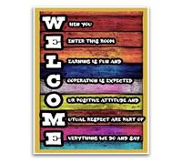 ZGPOSQKZSC Teacher Resource Welcome To My Classroom Poster Educational Fun Colorful for Elementary Middle School Decor(Framed,08x12inch(20x30cm))