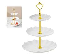 zgpzlhd Présentoir à gâteaux à 3 Niveaux Présentoir à Cupcakes Présentoir à Bonbons pour Mariage,Présentoir à Desserts Réutilisable pour Mariage, Anniversaire, décoration de Tea Party (Blanc)