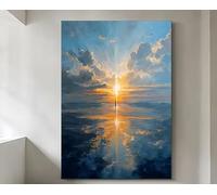 ZGRRXSM Affiche moderne et minimaliste représentant la silhouette d'un voilier au coucher du soleil, idéale pour la décoration du salon, de la chambre ou du couloir (40 x 60 cm, sans cadre).