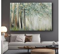 ZGRRXSM Affiche moderne et minimaliste sur toile représentant une forêt de bouleaux et un sous-bois brumeux, idéale pour la décoration du salon ou du bureau (80 x 120 cm/cadre intérieur).