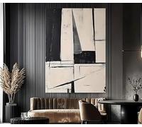 ZGRRXSM Affiche sur toile moderne, minimaliste, abstraite, en noir et blanc, pour la décoration murale de la chambre, du bureau ou de la maison (50 x 70 cm, sans cadre)