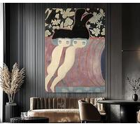 ZGRRXSM Tableau sur toile moderne et minimaliste représentant un couple floral noir et blanc, idéal pour la décoration murale du salon, de la chambre ou du bureau (70 x 100 cm/sans cadre)