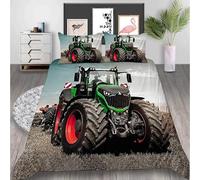 ZGRTZH Housse de Couette 90 x 190 Enfant Tracteur Parure de Lit 1 Personne avec Fermeture Éclair Doux Respirant Microfibre Housse de Couette One Piece et 2 Taie d'oreiller 65 x 65 cm