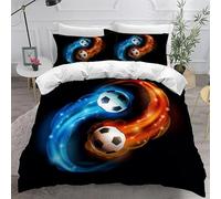 ZGRTZH Parure de Lit 160 x 200 Adulte Football Housse de Couette 1 Personne en Microfibre Breathable Doux Housse de Couette One Piece et 2 Taie d'oreiller 65 x 65 cm