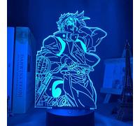 ZGSBT 3D Illusion Lampe Led Veilleuse Anime Jojo Bizarre Aventure Chiffres Pour Chambre Chambre Lumière Cadeau D'anniversaire Manga Jojo Joseph Joestar Lampe de table Créative