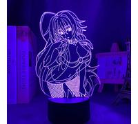 ZGSBT 3D Illusion Lampe Led Veilleuse Anime Lycée Dxd Rias Gremory Pour Enfants Chambre Décor Brithday Cadeau Chambre Lycée Dxd Manga Noël Lampe de table Créative