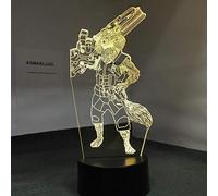 ZGSBT 3D Illusion Lampe LED Veilleuse Rocket Raccoon Gardes Lumière Halloween Décoration Cadeau Enfant Vacances Usb 7 Couleurs Changement Lampe À Lave Enfants Nouveauté Loisirs
