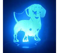 ZGSBT 3D Illusion Lampe Led Veilleuse Un Teckel Pet Chiot Chien Unique Pour Les Adolescents Pour Chambre Décorative Colorée Avec Télécommande Usb Pour Enfants Garçons Filles