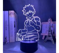 ZGSBT Lampe Illusion 3D Veilleuse LED Bakugo Mon Héros Academia Pour Chambre Ameublement Cadeau D'anniversaire Manga Gadget Mon Héros Academia Katsuki Bakugo Lampe Anime