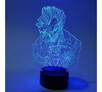 ZGSBT Lampe Illusion 3D Veilleuse LED Batman Joker Rgb Changeant Visuel Suicide Squad Figurine Joker Nouveauté Lumière Pour Cadeau Cadeau De Vacances D'Anniversaire Garçon Fille