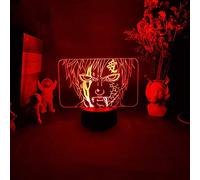 ZGSBT Lampe Illusion 3D Veilleuse LED Gaara Anime lampe changement de couleur Champions décoration de la maison enfants bébé cadeau anniversaire acrylique optique