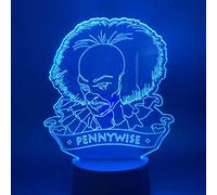 ZGSBT Lampe Illusion 3D Veilleuse LED Halloween horreur lampe de bureau film il chapitre une figurine Pennywise batterie Usb ou alimenté pour la décoration de la salle de bureau