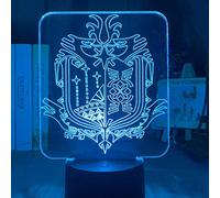 ZGSBT Lampe Illusion 3D Veilleuse Led Jeu Vidéo Monster Hunter Monde Logo Lampe Enfants Chambre Décor Cool Enfant Cadeau D'Anniversaire Lampe De Table