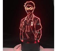ZGSBT Lampe Illusion 3D Veilleuse LED Lampe Anime Kei Tsukishima (Haikyuu) Modèle Manga Bien Emballé Et Rapide Idéal Pour Les Cadeaux De Vacances D'Anniversaire Pour Garçons Et Filles