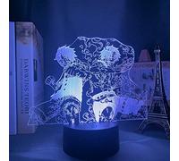 ZGSBT Lampe Illusion 3D Veilleuse LED One Piece Luffy Et Zoro Pour Enfants Chambre Décor Japonais Anime One Piece Monkey D Luffy Roronoa Zoro Lampe Cadeau d'anniversaire garçon fille noël