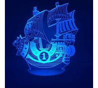 ZGSBT Lampe illusion 3D Veilleuse LED One Piece Sunlight Ship Couleur Changement USB Alimenté Par Batterie Décoration Pour Chambre Garçon Fille Cadeau Anniversaire Vacances De Noël