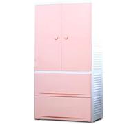 ZGSSOPTU Armoire de rangement épaisse en plastique pour enfants avec double porte et tiroir 58 x 40 x 114 cm (rose, suspendu)