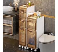 ZGSSOPTU Armoire de rangement mince autonome et étanche pour salle de bain avec tiroirs et poignées, organiseur étroit pour petite taille (93 cm)