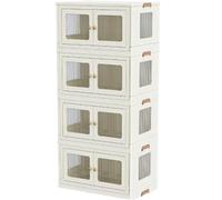 ZGSSOPTU Bacs de rangement en plastique avec couvercles, boîte pliable avec portes et roues, boîte de rangement en plastique pour organiseurs de placards et de rangement, conteneurs de rangement pour