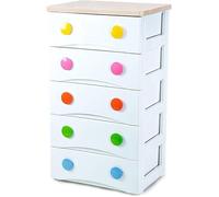 ZGSSOPTU Bacs de rangement - Type de tiroir - Armoire pour enfants - Seau en plastique - 57 × 41,8 × 98 cm - 5 couches