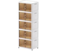 ZGSSOPTU Grands bacs de rangement avec couvercles, organiseurs de placard, roues pliantes, empilables (50 x 32 x 139)
