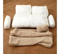 ZGSYH Canapé-lit Doux et apaisant pour Chat, canapé apaisant pour Animal de Compagnie, lit pour Chien en Coton perlé avec Housse Amovible et Lavable, canapé Moelleux en Peluche pour Chien (Couleur :